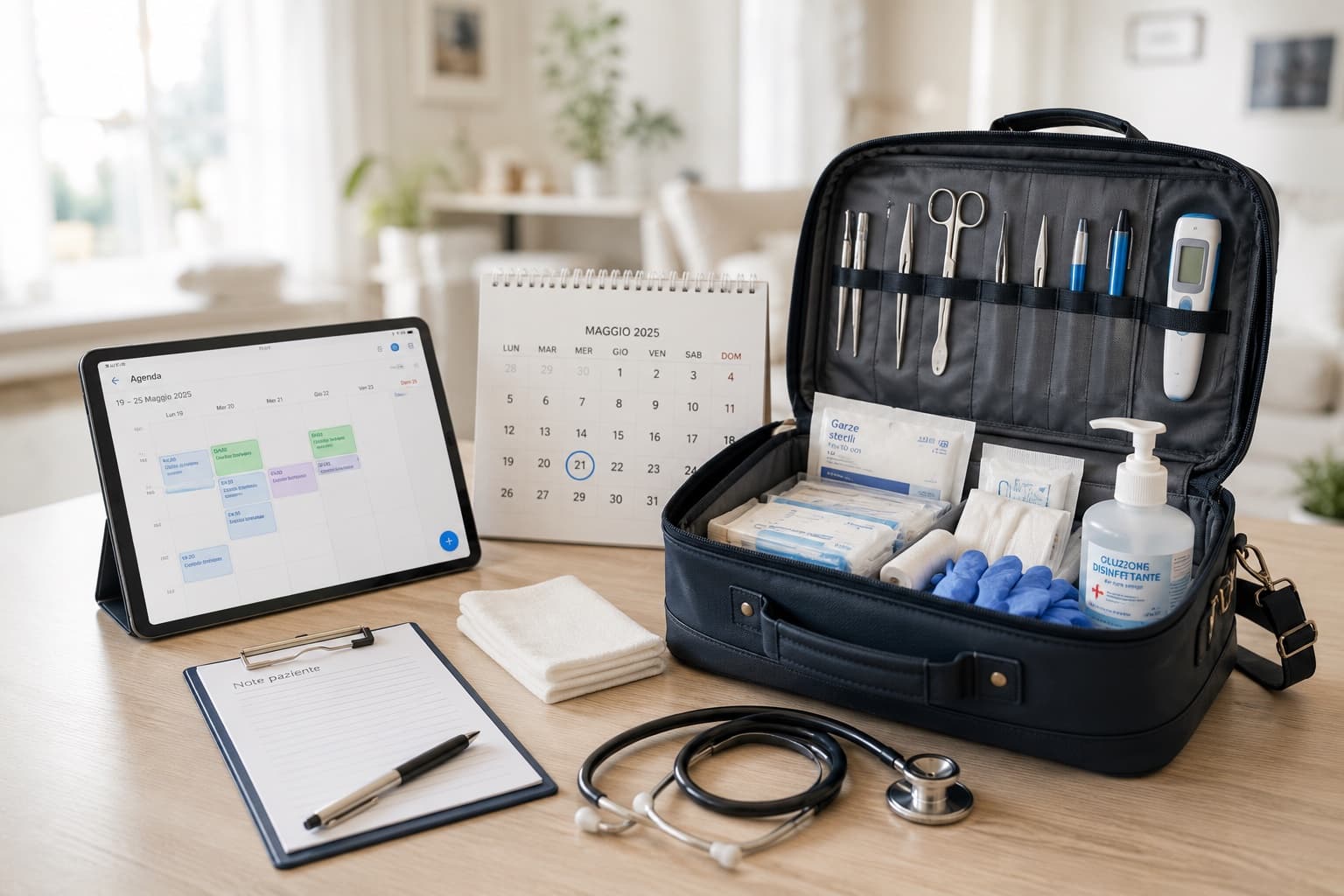 BetterSelf home visit kit prepared beside a private appointment schedule